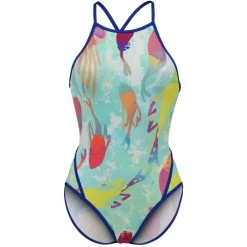 Arena Feel Mermaid Fast Back Swimsuit Women - Royal/Soft Green Multi -Arena Shop arena womens mermaid swimsuit fast back panel royal soft green multi 1 1513070