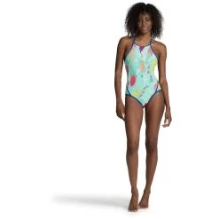 Arena Feel Mermaid Fast Back Swimsuit Women - Royal/Soft Green Multi -Arena Shop arena womens mermaid swimsuit fast back panel royal soft green multi 7 1513076
