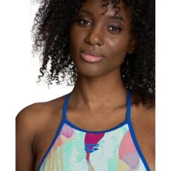 Arena Feel Mermaid Fast Back Swimsuit Women - Royal/Soft Green Multi -Arena Shop arena womens mermaid swimsuit fast back panel royal soft green multi 8 1513077
