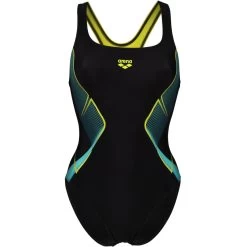 Arena Feel My Crystal Control Pro Back Swimsuit Women - Black/Soft Green -Arena Shop arena womens my crystal swimsuit control pro back black soft green 1 1513090