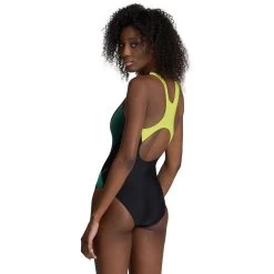 Arena Feel My Crystal Control Pro Back Swimsuit Women - Black/Soft Green -Arena Shop arena womens my crystal swimsuit control pro back black soft green 6 1513095