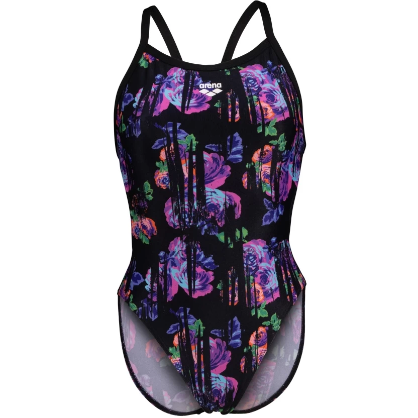 Arena Performance Rose Texture XCross Back Swimsuit Women - Multi Black/Black 5 Arena Performance Rose Texture XCross Back Swimsuit Women - Multi Black/Black - Image 3