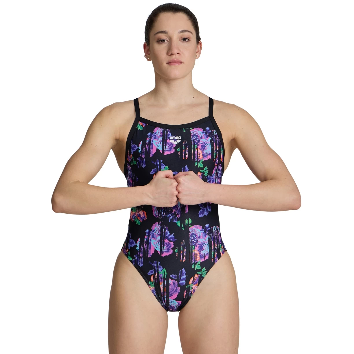 Arena Performance Rose Texture XCross Back Swimsuit Women - Multi Black/Black 7 Arena Performance Rose Texture XCross Back Swimsuit Women - Multi Black/Black - Image 5