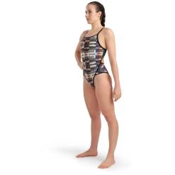 Arena Allover Super Fly Back Swimsuit Women - Black-Multi -Arena Shop arena womens swimsuit super fly back allover model black multi 3 1262785