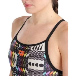 Arena Allover Super Fly Back Swimsuit Women - Black-Multi -Arena Shop arena womens swimsuit super fly back allover model black multi 4 1262786