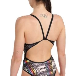 Arena Allover Super Fly Back Swimsuit Women - Black-Multi -Arena Shop arena womens swimsuit super fly back allover model black multi 5 1262787
