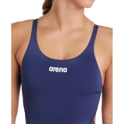 Arena Performance Solid Team Swim Tech Swimsuit Women - Navy/White -Arena Shop arena womens team swimsuit swim tech solid navy white 8 1252399