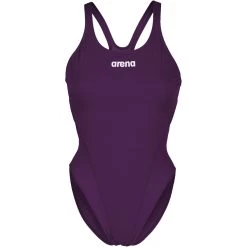 Arena Performance Solid Team Swim Tech Swimsuit Women - Plum/White -Arena Shop arena womens team swimsuit swim tech solid plum white 3 1252403