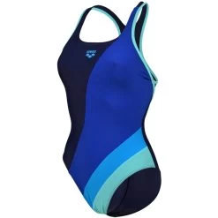 Arena Feel Waves Profile Swim Pro Back Swimsuit Women - Navy/Royal/Turquoise/Water