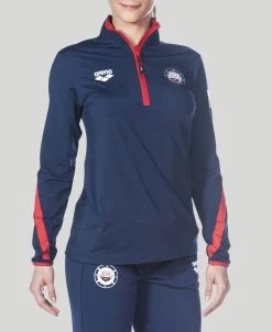 Arena Official USA Swimming National Team Womens Half Zip LS II -Arena Shop ftp m magentoproduct photos002780704 002 xl