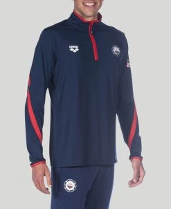 Arena Official USA Swimming National Team Half Zip LS II -Arena Shop ftp m magentoproduct photos002781704 002 xl