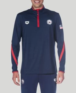 Arena Official USA Swimming National Team Half Zip LS II -Arena Shop ftp m magentoproduct photos002781704 005 xl