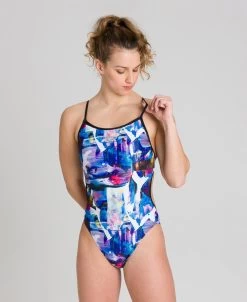 Arena Painterly Lace Back One Piece