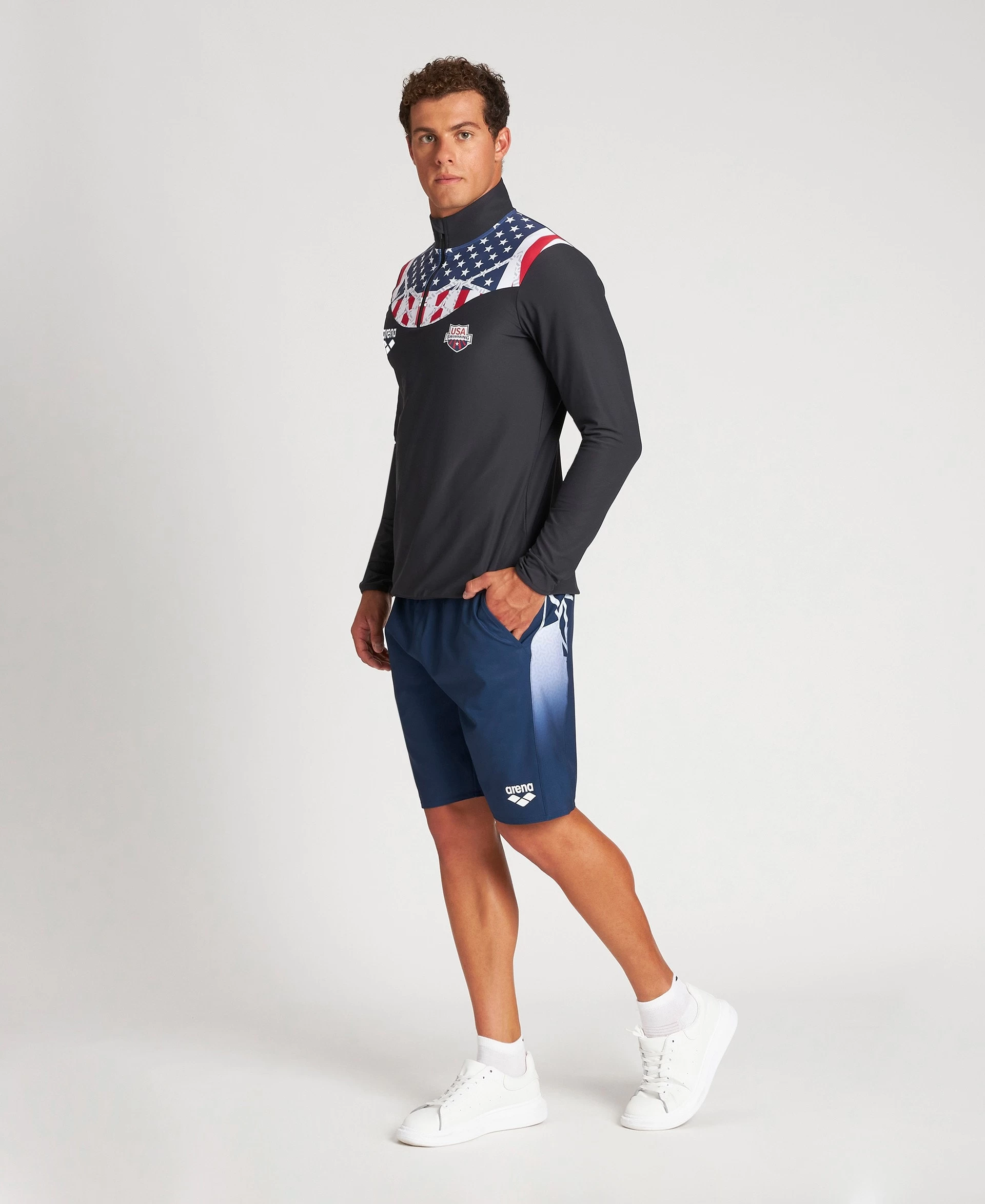 Arena USA Swimming Team Kit Men's Half Zip Shirt – Official Line 5 Arena USA Swimming Team Kit Men's Half Zip Shirt – Official Line - Image 3